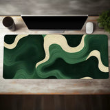 Green and Beige Abstract Mouse Pad Large Desk Pad,Natural Rubber,Anti-Slip Office Desk Mat,Perfect Gift for Teens