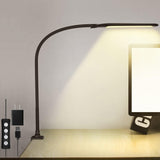 Desk Lamp with Clamp, Desk Lamp for Home Office, Flexible Gooseneck Architect Table Lamp - 10 Brightness Levels, 3 Color Modes, Eye-Caring Lamp for Study/Reading/Office/Work