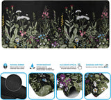 Floral Writing Pad 35.4"X15.7", Desk Protector for Workspace